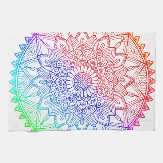 Regenboog Mandala Theedoek (Horizontaal)