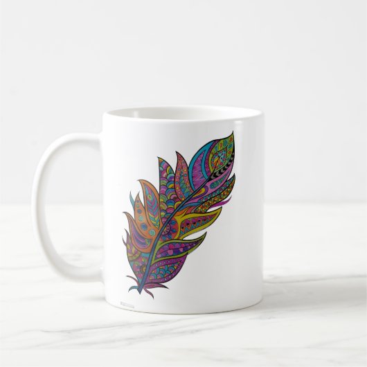 Regenboog Mandala Veer Boho Kunst Mok (Links)