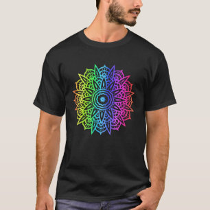 Regenboog Mandala Zon Burst Geometrie Yoga Vibe Ze T-shirt