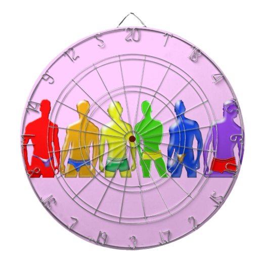 Regenboog Mannen Dart Bord Dartbord (Voorkant)