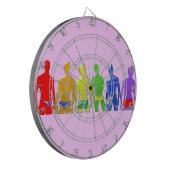 Regenboog Mannen Dart Bord Dartbord (Voorkant Links)