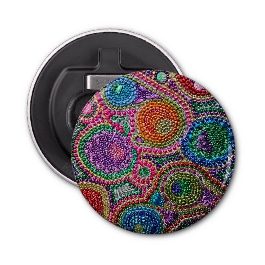 Regenboog Mardi Gras knop flesopener Button Flesopener (Voorkant)