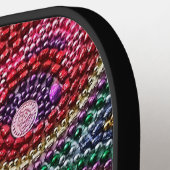 Regenboog Mardi Gras Kralen Kunst  Pickleball Paddle (Links Detail)