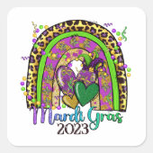 Regenboog Mardi Gras Sticker (Voorkant)