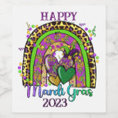 Regenboog Mardi Gras Wijnlabel Wijn Etiket (Enkel label)
