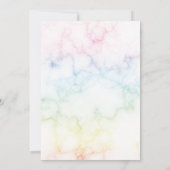 Regenboog Marmer Patroon Script BRUILOFTS Bruiloft Kaart (Achterkant)