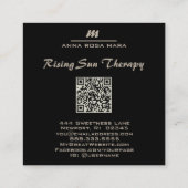 *~* Regenboog Marmer QR PASTEL Luxe Initiaal AP66 Vierkante Visitekaartje (Achterkant)