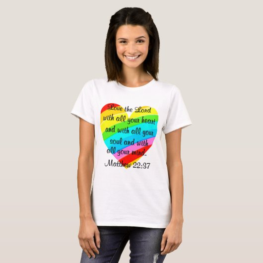  REGENBOOG MATTHEÜS 22:37 T - SHIRTS EN KLEDING (Voorkant volledig)