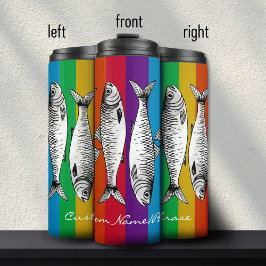 Regenboog Maximalist Sardine Art Custom Name Thermosbeker