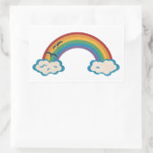 Regenboog meeuwen en wolken rechthoek rechthoekige sticker (Tas)