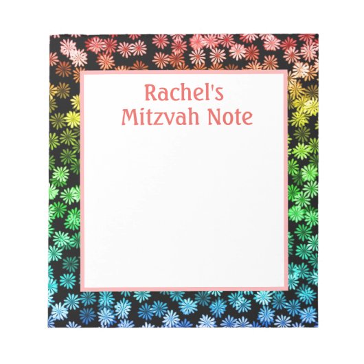 Regenboog Meisjes Mitzvah Notities Notitieblok (Voorkant)