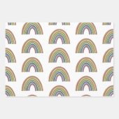 Regenboog met bijtende papiertextuur inpakpapier vel (Voorkant 3)