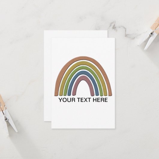 Regenboog met bijtende papiertextuur kaart (Voorkant / Achterkant in situ)