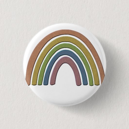 Regenboog met bijtende papiertextuur ronde button 3,2 cm (Voorkant)
