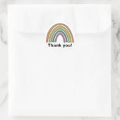 Regenboog met bijtende papiertextuur ronde sticker (Tas)