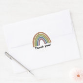 Regenboog met bijtende papiertextuur ronde sticker (Envelop)