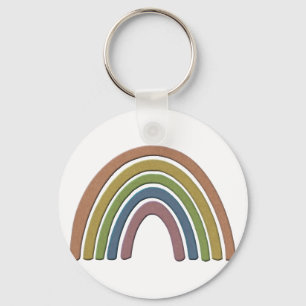 Regenboog met bijtende papiertextuur sleutelhanger