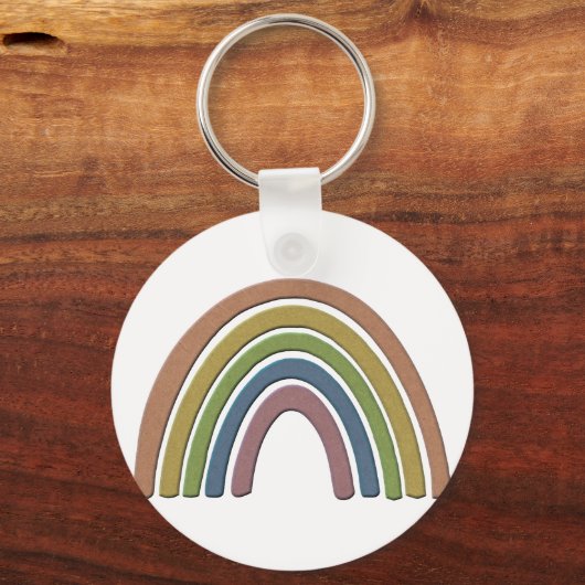 Regenboog met bijtende papiertextuur sleutelhanger (Voorkant)