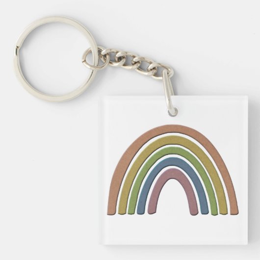 Regenboog met bijtende papiertextuur sleutelhanger (voorkant)