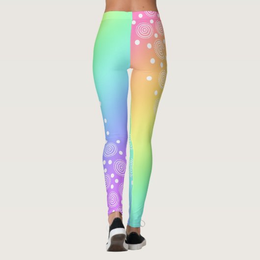 Regenboog met cirkels Leggings (Achterkant)