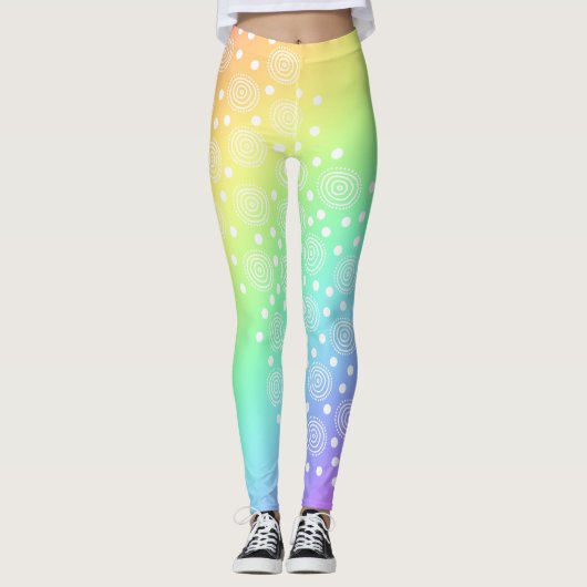 Regenboog met cirkels Leggings (Voorkant)
