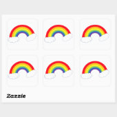 Regenboog met Clouds Sticker (Vel)
