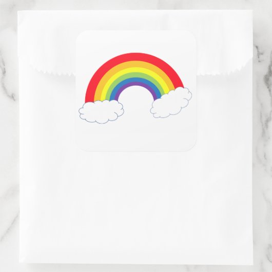 Regenboog met Clouds Sticker (Tas)