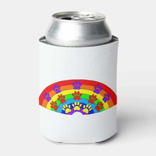 Regenboog met dogverf blikjeskoeler (Blikje Voorkant)