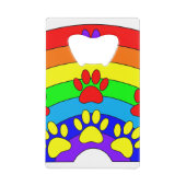 Regenboog met dogverf creditkaart flessenopener (Voorkant)