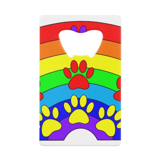 Regenboog met dogverf creditkaart flessenopener (Voorkant)
