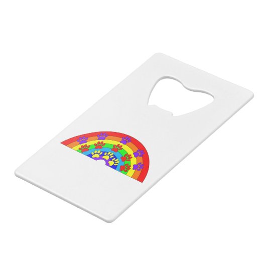 Regenboog met dogverf creditkaart flessenopener (Achterkant Gekanteld)
