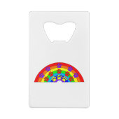Regenboog met dogverf creditkaart flessenopener (Achterkant)