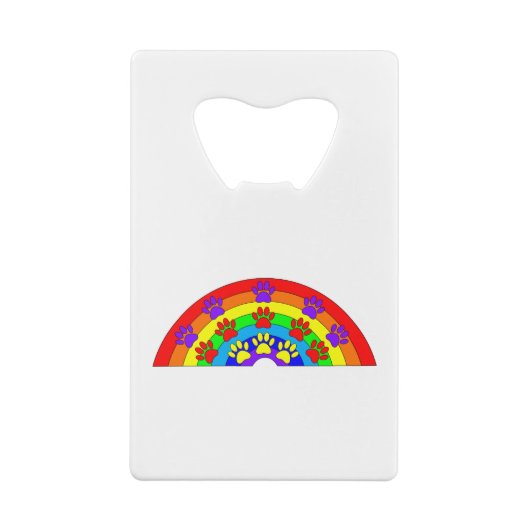 Regenboog met dogverf creditkaart flessenopener (Achterkant)