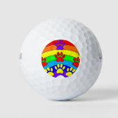 Regenboog met dogverf golfballen (Voorkant)