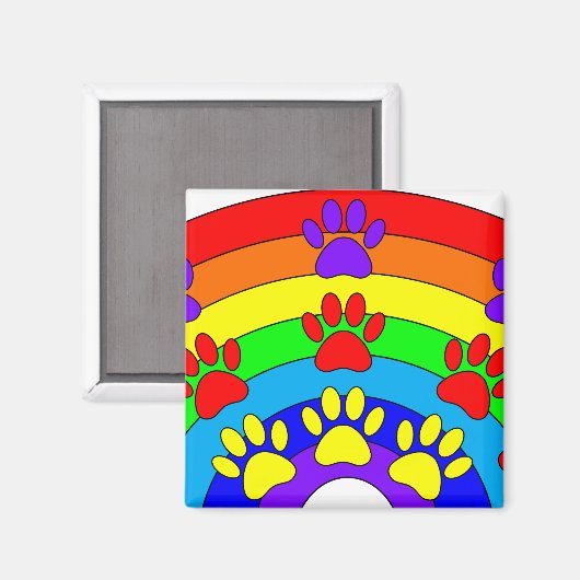 Regenboog met dogverf magneet (Voorkant / Achterkant)