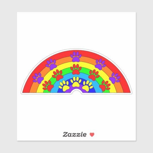 Regenboog met dogverf sticker (Vel)