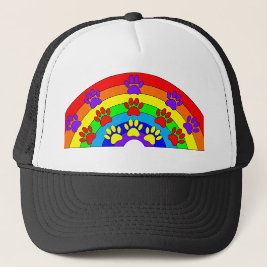 Regenboog met dogverf trucker pet (Voorkant)
