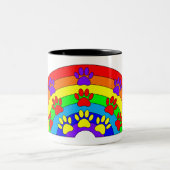 Regenboog met dogverf tweekleurige koffiemok (Center)
