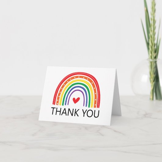 Regenboog met hart bedankkaart (Voorkant)