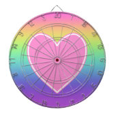 Regenboog met Hart Dartboard Dartbord (Voorkant)