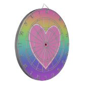 Regenboog met Hart Dartboard Dartbord (Voorkant Links)