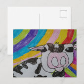 Regenboog met Holstein Cow Briefkaart (Voorkant / Achterkant)