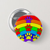 Regenboog Met Hondenpootafdrukken Ronde Button 5,7 Cm (Voorkant /achterkant)