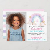 Regenboog met je foto van de verjaardag kaart (Voorkant / Achterkant)