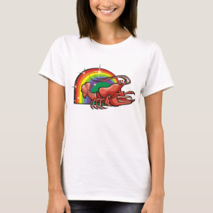 Regenboog met kankerkrab uit de jaren tachtig t-shirt