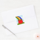 Regenboog met ketelpot vol goud vierkante sticker (Envelop)