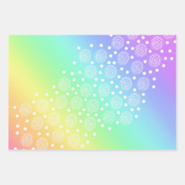 Regenboog met leuk rond inpakpapier vel