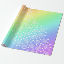Regenboog met leuke cirkels inpakpapier