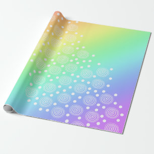 Regenboog met leuke cirkels inpakpapier