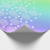 Regenboog met leuke cirkels inpakpapier (Hoek)